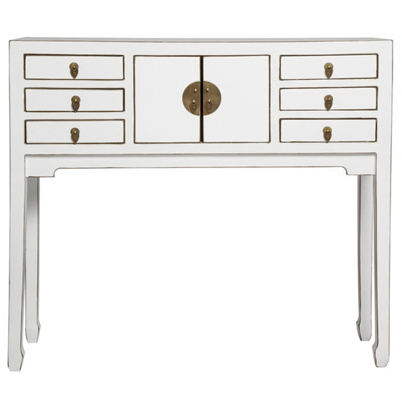Белая Консоль в Китайском Стиле из сосны White Console Chinese
