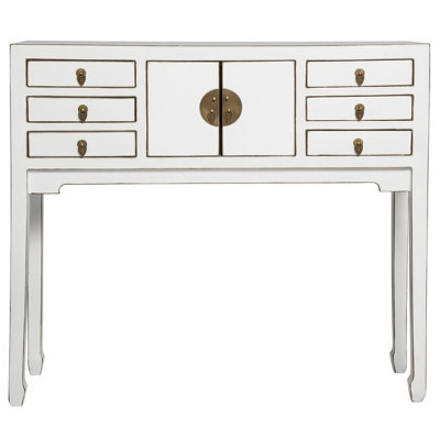 Белая Консоль в Китайском Стиле из сосны White Console Chinese