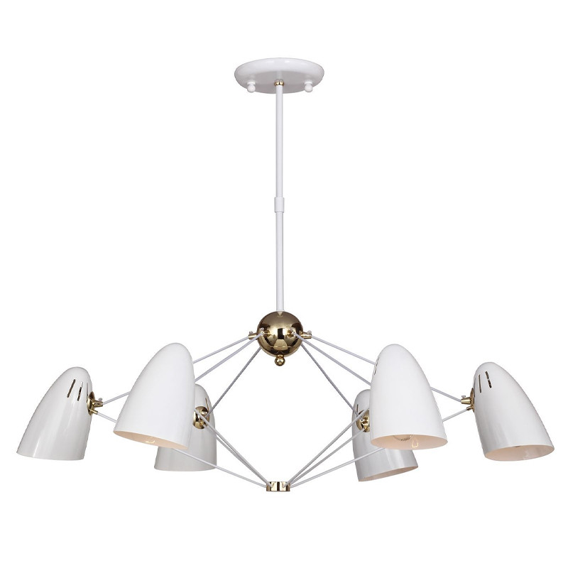 Белая люстра с декором золотого цвета Retro Future