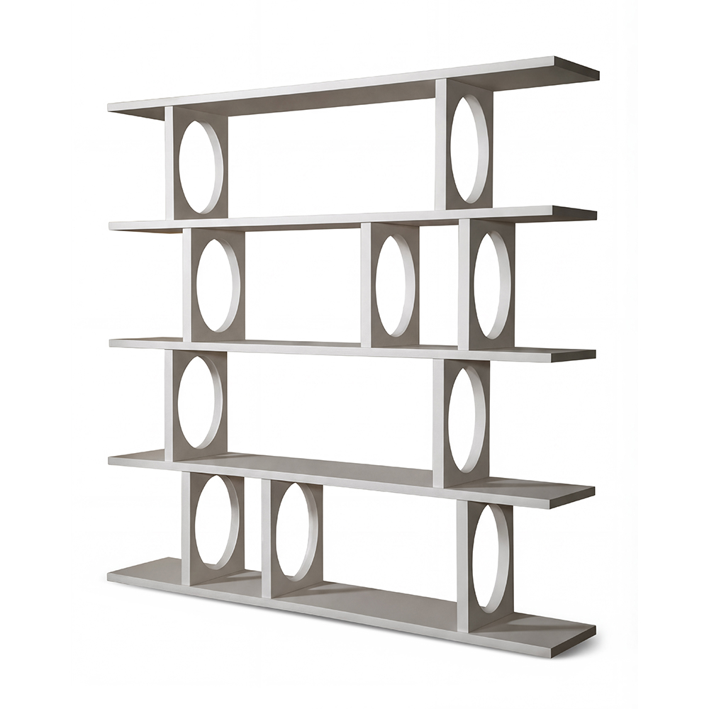 Белый дизайнерский Стеллаж Ring White Wood Bookcase