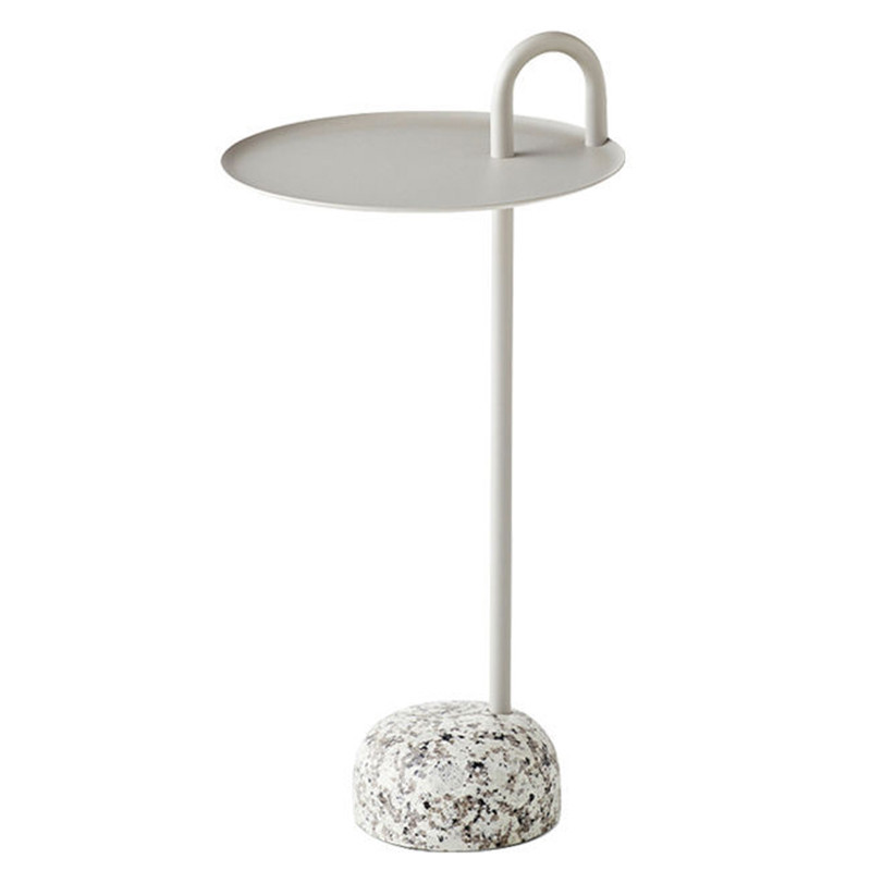 Белый Приставной Стол с основанием Терраццо Franz Side Table White