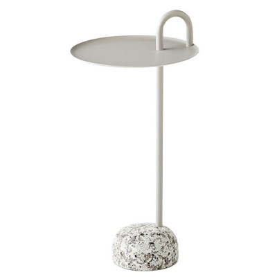 Белый Приставной Стол с основанием Терраццо Franz Side Table White