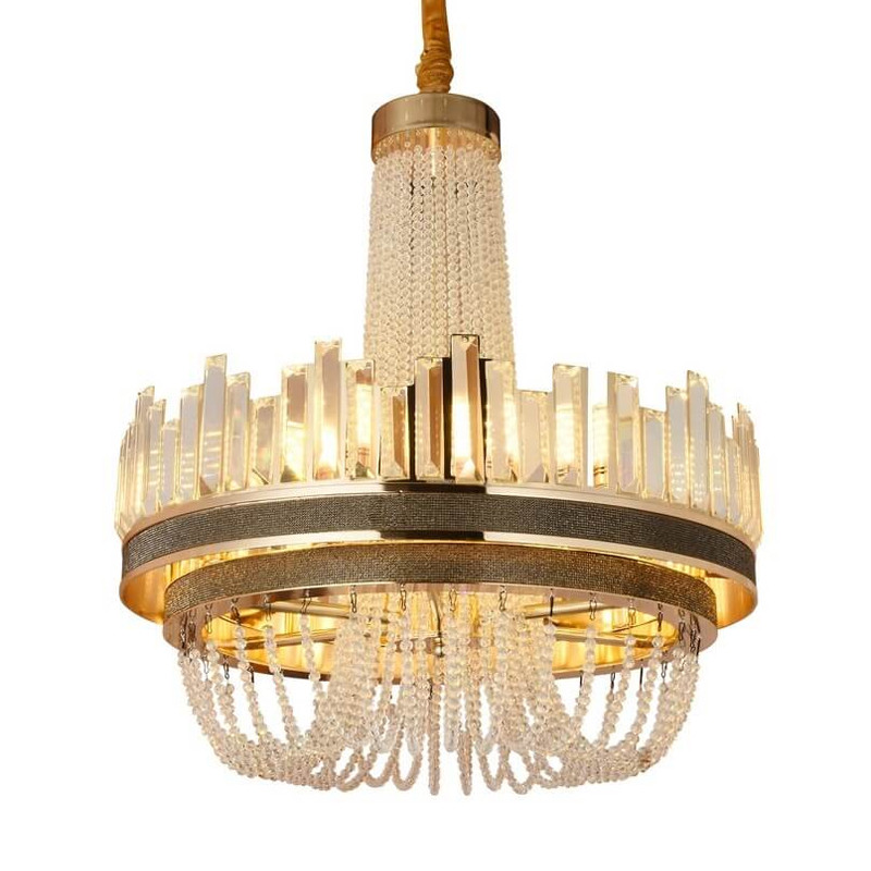 Блестящая люстра с хрустальным декором Luxury Crystal