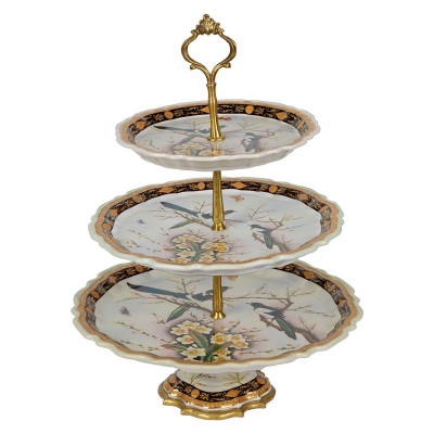 Блюдо фарфоровое для фруктов три яруса Fruit