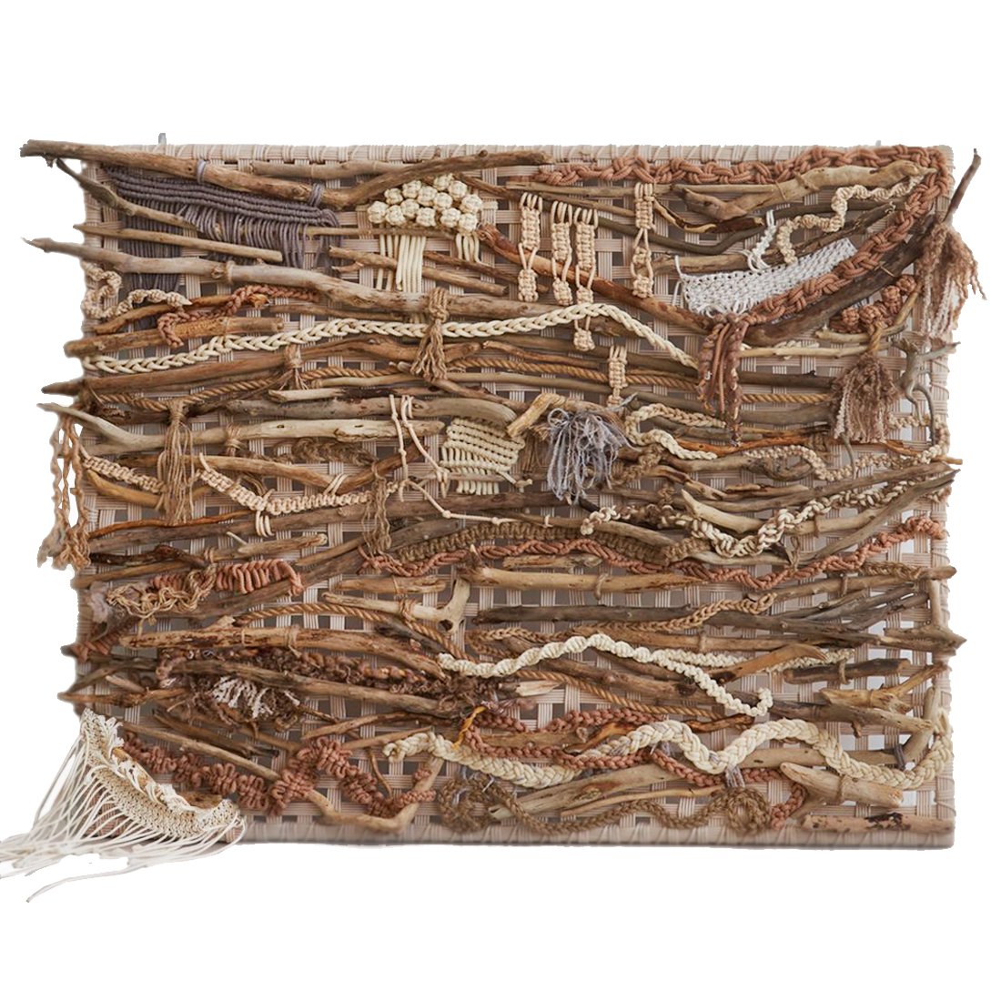 Большая Абстрактное Панно из веток и нитей Dryad Wall Art