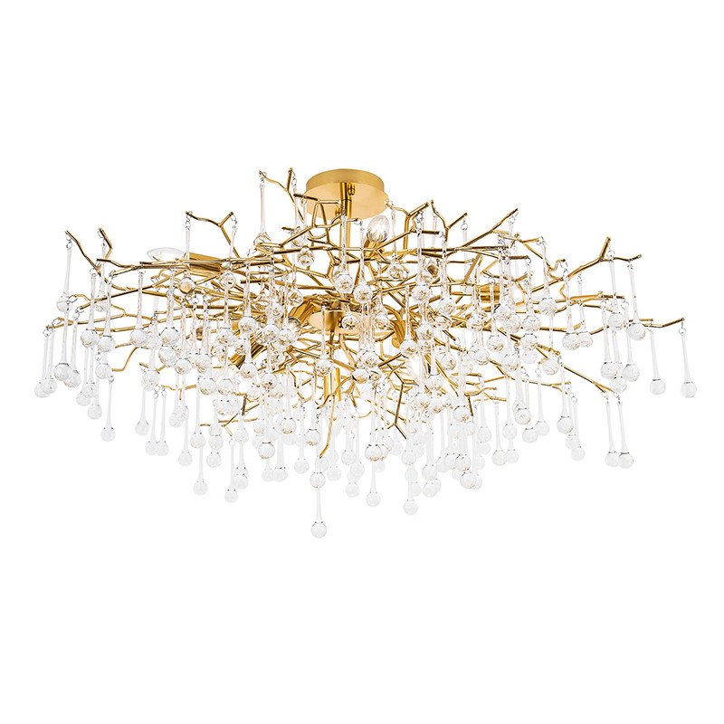 Большая люстра Breeze Gold c хрустальными подвесками