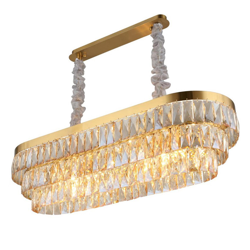 Большая люстра с хрустальным плафоном LUNET Bronze