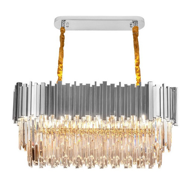 Большая многоярусная люстра Cascade Glass Metal Luxxu Chandelier 100 Silver