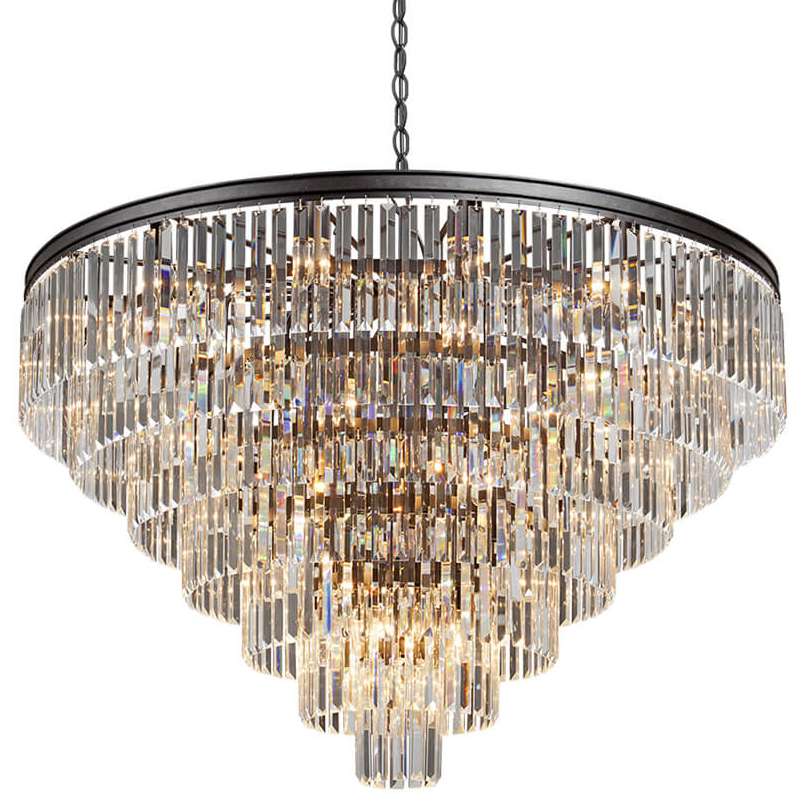 Большая Многоярусная люстра ODEON CLEAR GLASS 11-TIER Прозрачное Стекло диаметр 117 см