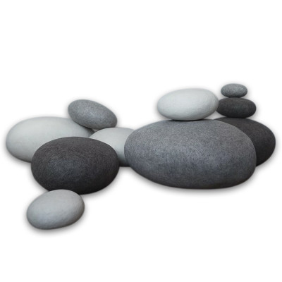 Большой Набор из 10-ти Камней-Пуфов KATSU "SOLID ROCKS" из Шерсти