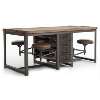Большой рабочий стол Rupert Work Table Rustic