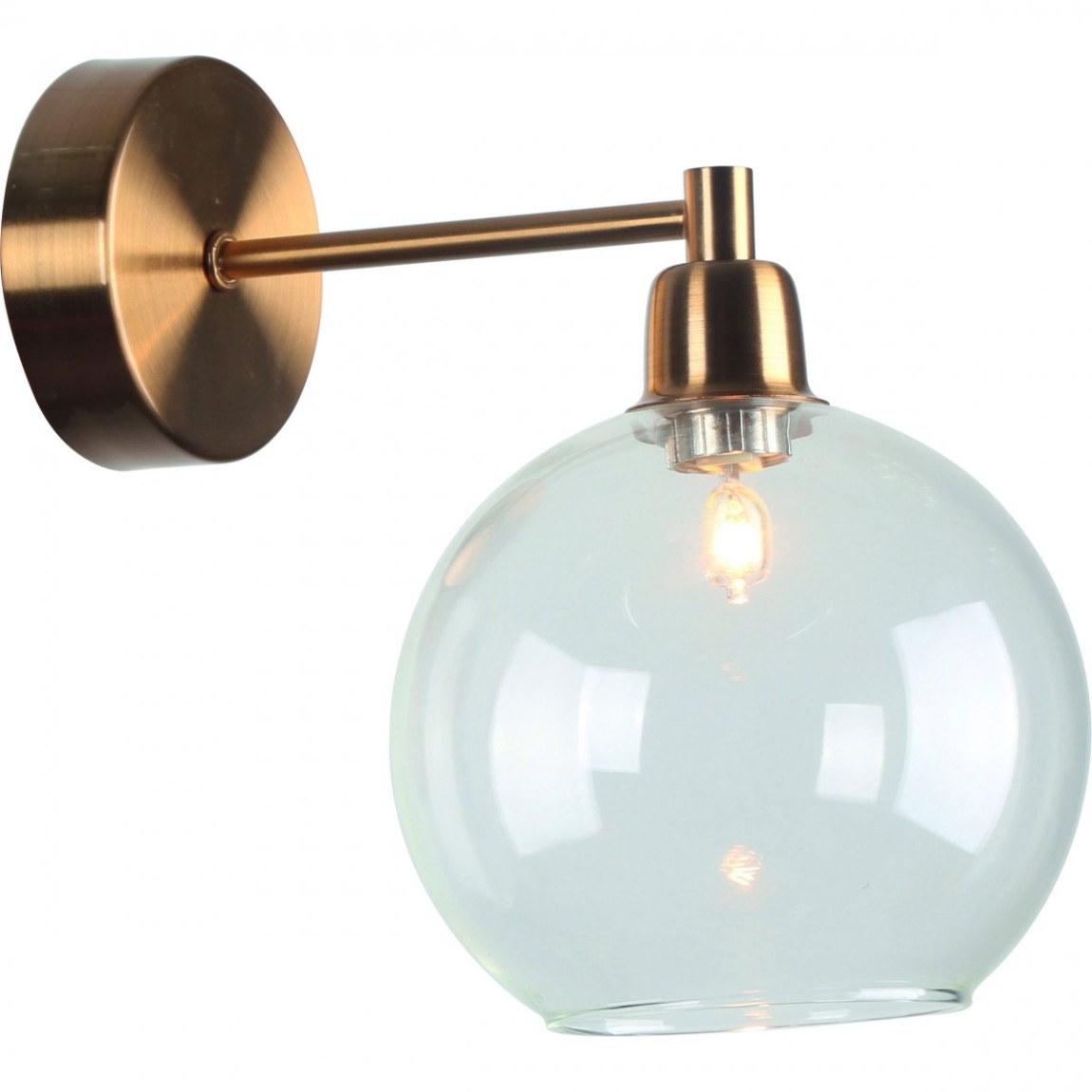 Бра Clear Glass Sphere Cloche Gold