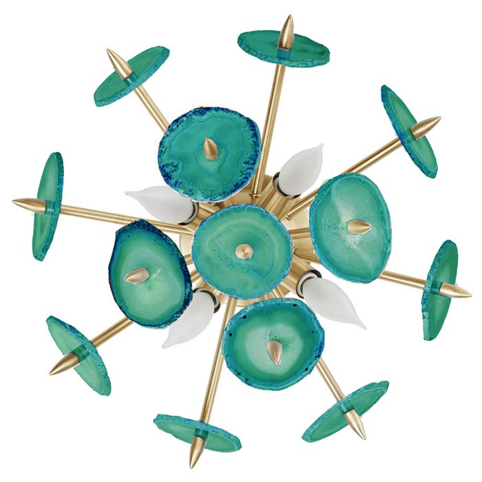 Бра Emporium Green Agate Burst Sconce Brass