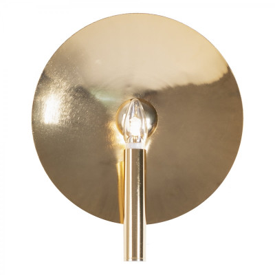 Бра Gold Round Backing Exposed Bulb Sconce