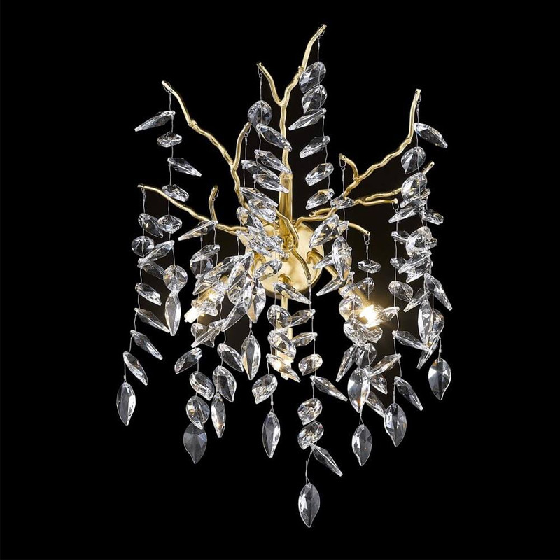 Бра Leaves Crystal Gold