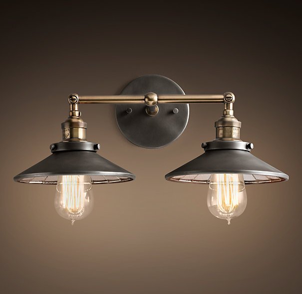 Бра Loft Cone 20th c.Factory filament Pendant Reflector Double