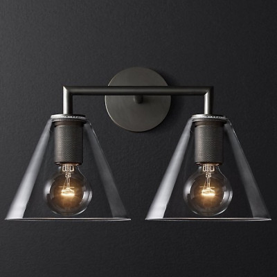 Бра Utilitaire Funnel Shade Double Sconce Black