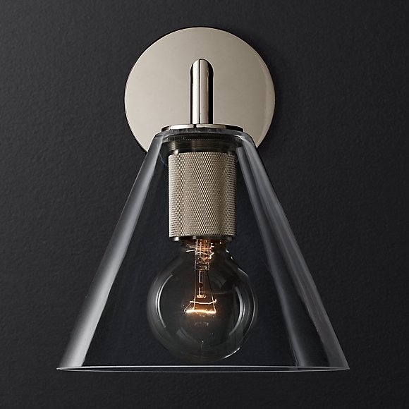 Бра Utilitaire Funnel Shade Single Sconce Silver
