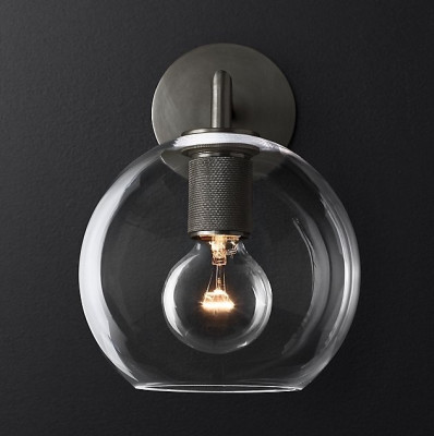 Бра Utilitaire Globe Shade Single Sconce Black