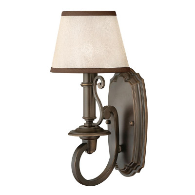 Бра бронзового цвета со светло-янтарным абажуром из органзы Hinkley