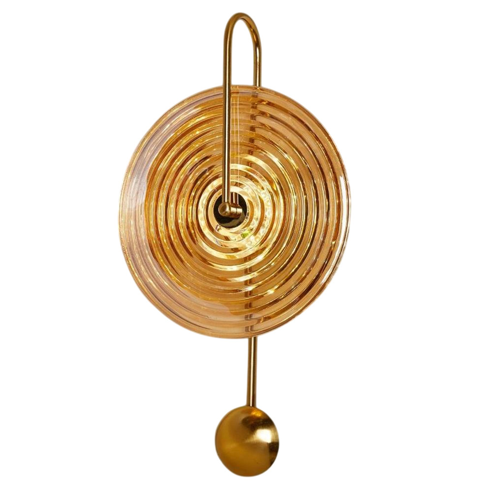 Бра бронзовое с с прозрачными стеклянными плафонами Golden Spiral