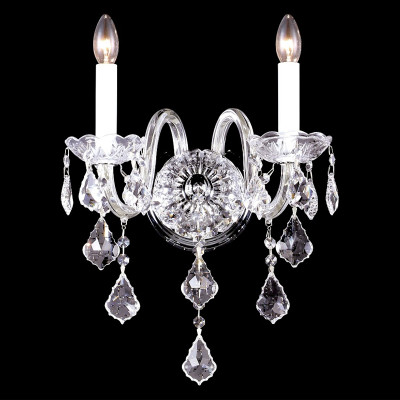 Бра в классическом стиле с 2-мя лампами и хрустальными подвесками Crystal lamps