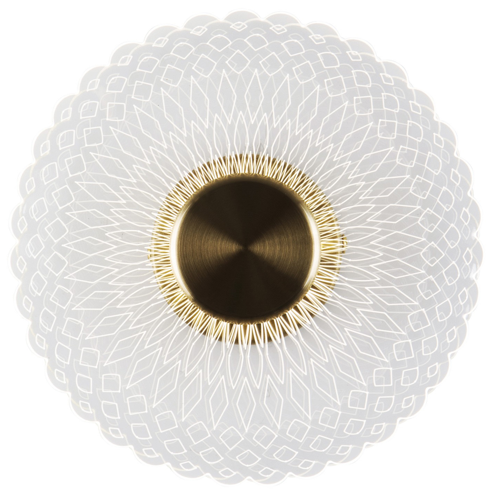 Бра в форме диска Loggia White Patterns Acrylic Wall Lamp
