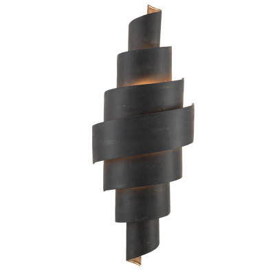 Бра в форме спирали черное с золотой внутренней отделкой Warm Glow