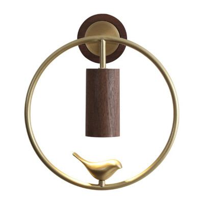 Бра деревянное с птичкой Manu Wall Lamp