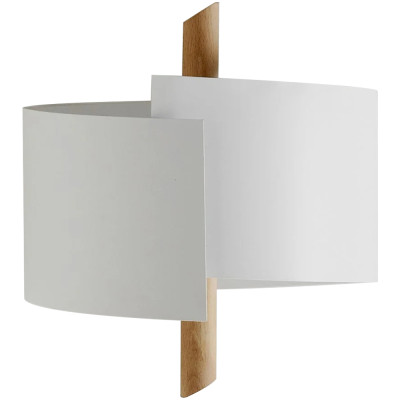 Бра из металла и дерева Ruell White Metal Wooden Wall Lamp