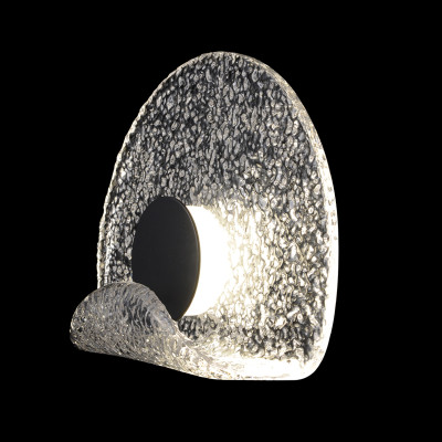 Бра из текстурированного прозрачного стекла с изогнутым краем Textured Glass