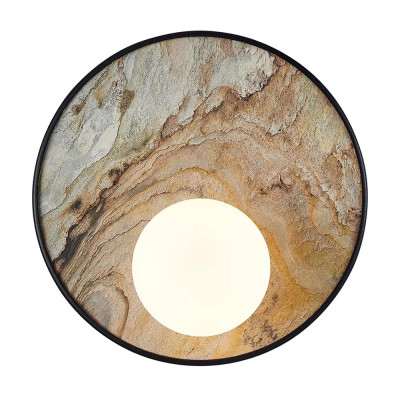 Бра круглое с каменным диском в металлической раме Sandstone Painting