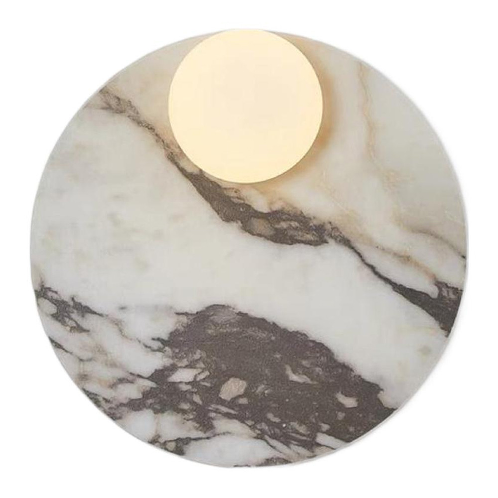 Бра круглое с каменным основанием и плафоном из стекла Shaw Marble Lighting