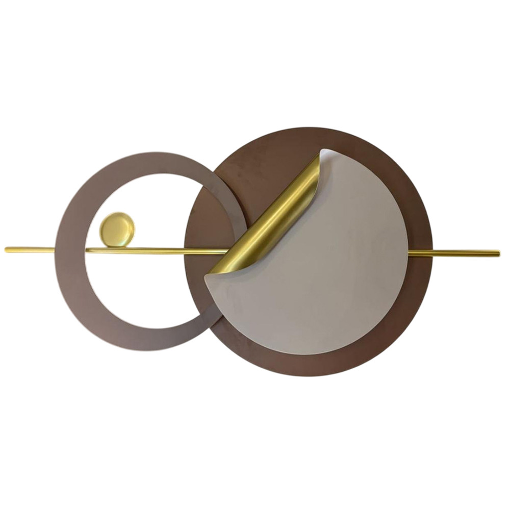 Бра круглое светодиодное в матовых оттенках коричневого и золотого цвета Kosmikos