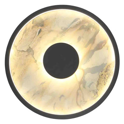Бра круглое светодиодное с черной рамкой Stone Circle