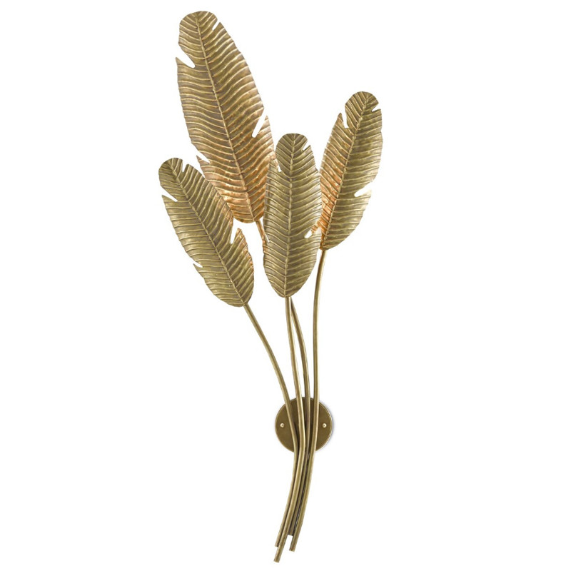 Бра Листья Золотые Пальмы Golden Palm Leaves Wall Lamp