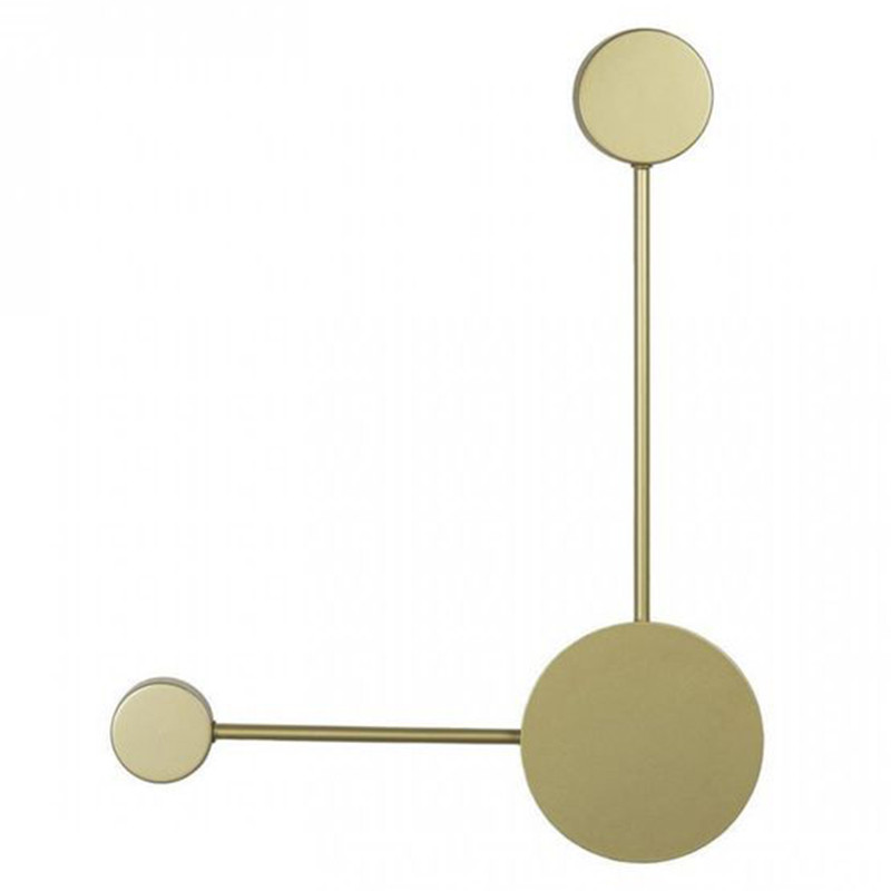 Бра Лофт Vibia Pin Wall Light 2 плафона Золотой матовый цвет