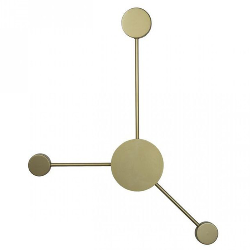 Бра Лофт Vibia Pin Wall Light 3 плафона Золотой матовый цвет