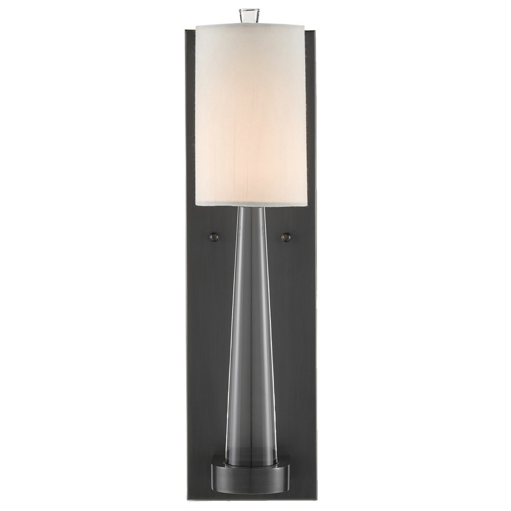 Бра на прозрачном штативе с тканевым абажуром в форме цилиндра Conciseness