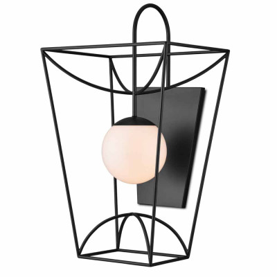 Бра настенное в виде фонаря Black Street Lamp