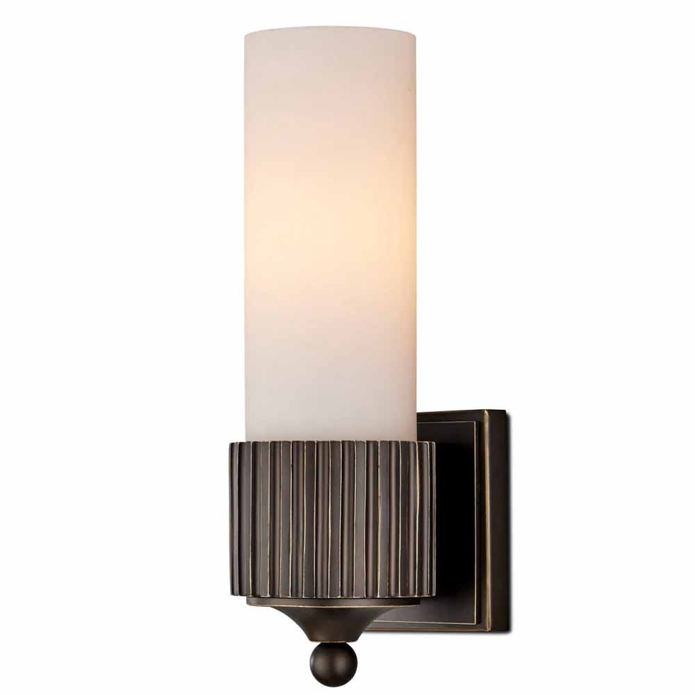 Бра настенное для ванной в форме цилиндра с фактурным основанием Mechanism