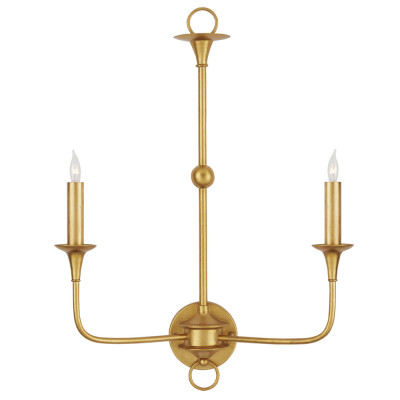 Бра настенное золотого цвета в форме подсвечника Graceful Smoothness