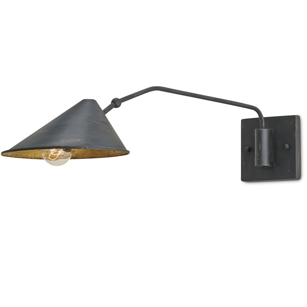 Бра настенное на тонком кронштейне с конусообразным плафоном Vintage Reading Light