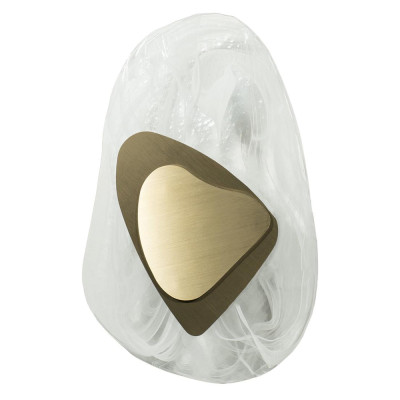 Бра овальное из стекла с золотым элементом Flow Texture