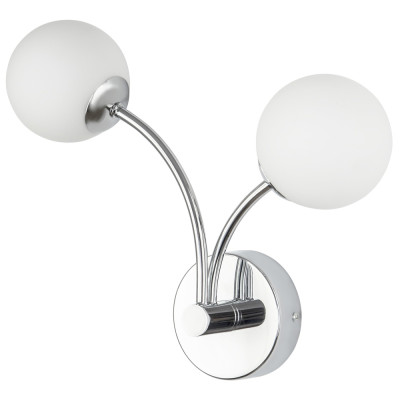 Бра с 2-мя круглыми плафонами из матового стекла Pearl Suspension Light Chrome Wall Lamp