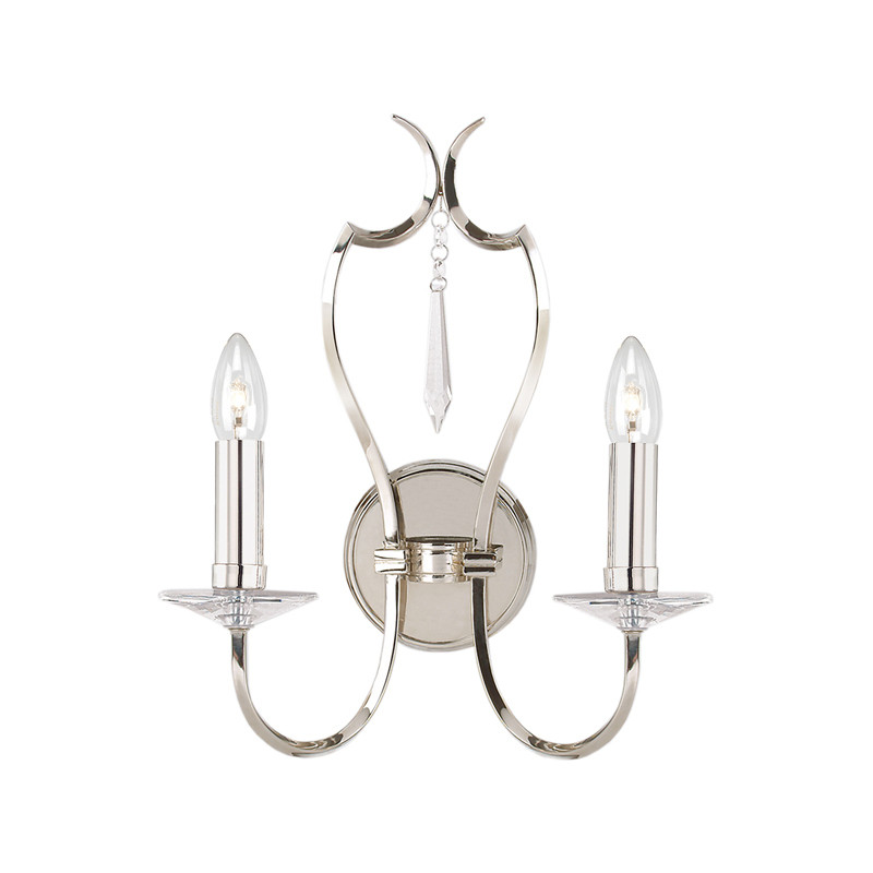 Бра с 2-мя лампами и подвеской из прозрачного стекла Elstead Lighting