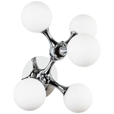 Бра с 5-ю плафонами из стеклянных шаров Pearls Suspension Chrome Wall Lamp
