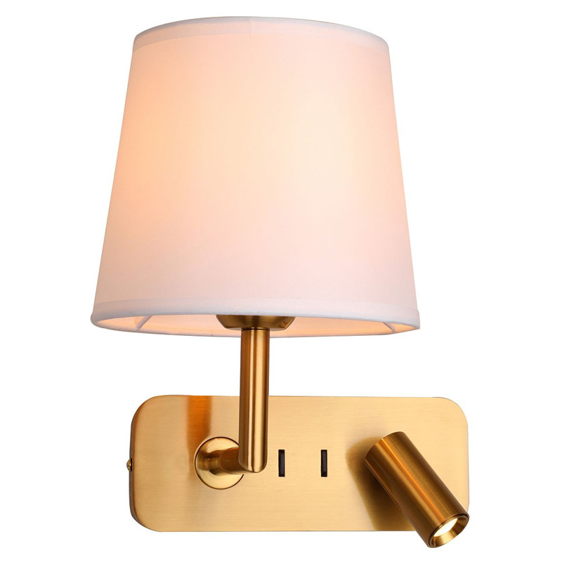 Бра с абажуром Trumpet Lamp Brass 2 лампы