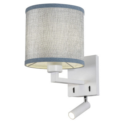 Бра с абажуром и поворотным спотом Trumpet Lamp White