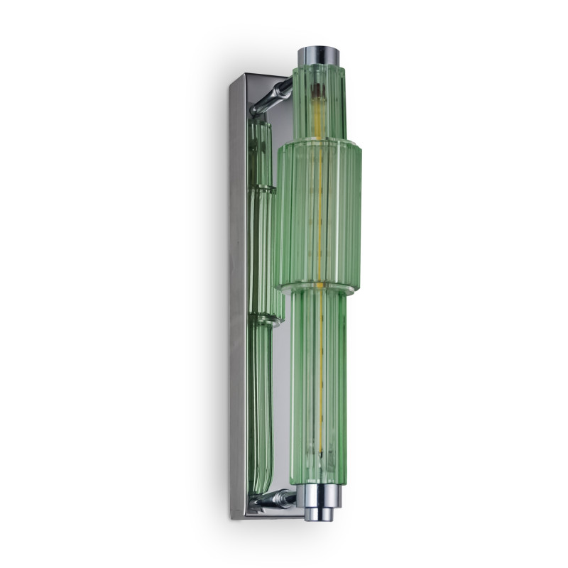 Бра с вертикальным узким плафоном Fuse Crystal Green